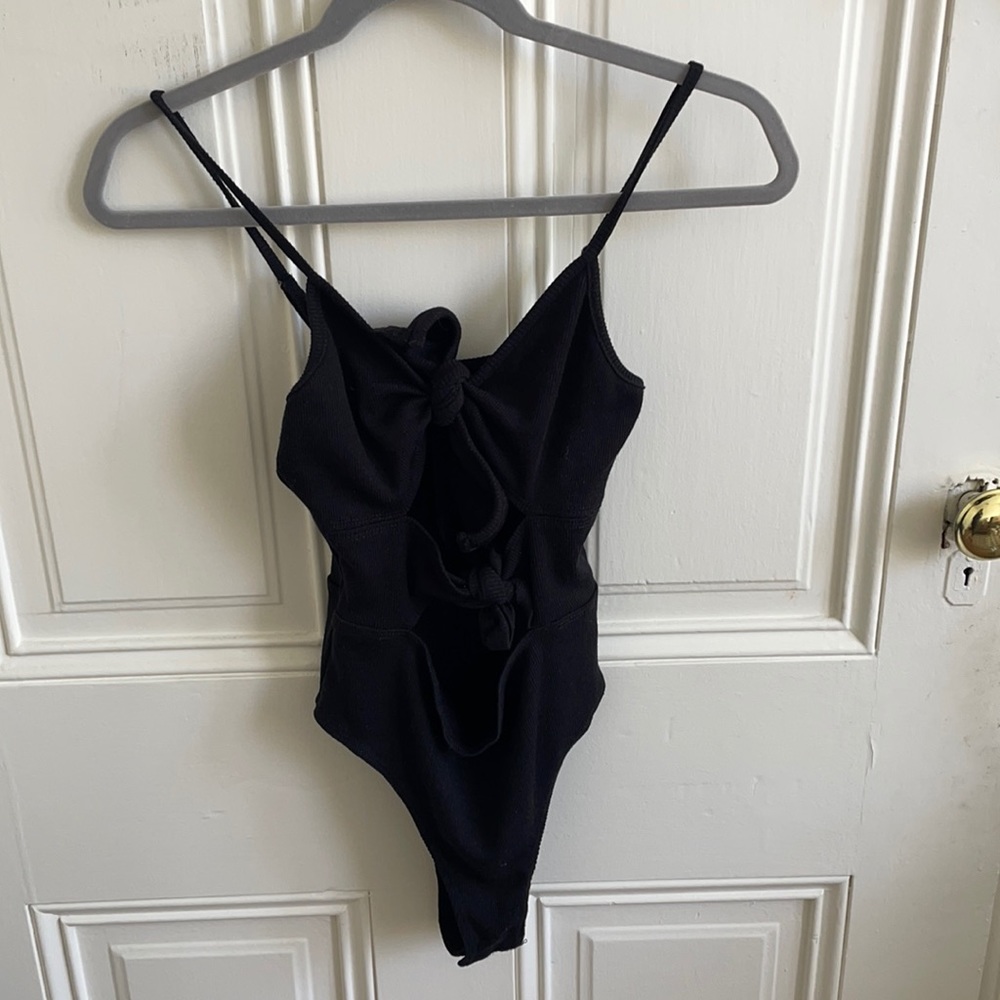 Forever 21 Ribbed Bow Bodysuit
